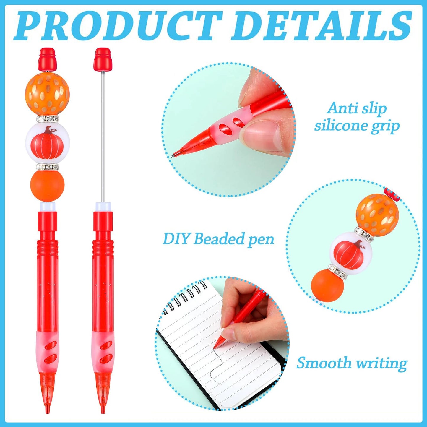 10-100Pcs Beaded Pencil HB Writing Beaded Pencil DIY Beadable Pencils Bead Pencil