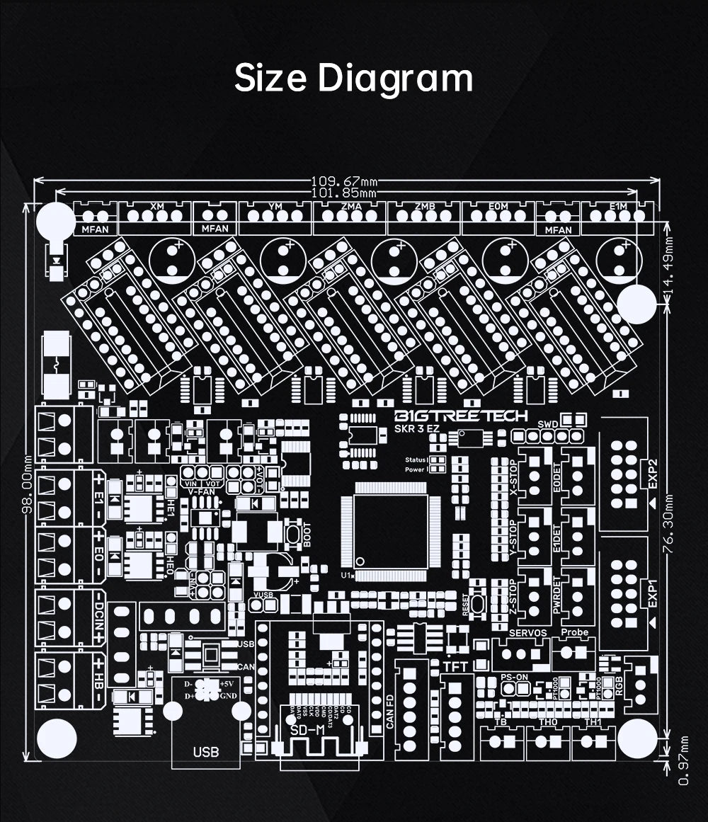 BIGTREETECH BTT SKR 3 EZ 32Bit Motherboard EZ5160 Pro TMC2208 Upgrade SKR2 Control Board For Raspberry Pi Ender3 Ender5 Printer