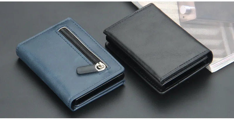 Pop Up Credit Card Holder Wallets Men Slim Rfid Blocking CardHolder Wallet for Men Card Money Bag Purse PU Leather Short Wallets