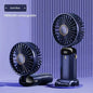 Mini Portable Handheld Fan Foldable Neck Hanging Fans 5 Speed USB Rechargeable Fan with Phone Stand and Display Screen 1800mAh