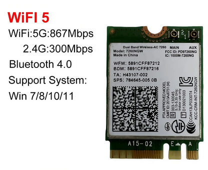 For Lenovo ThinkCentre M710Q M720Q M920Q M920X Wifi Antenna Cable Card 7260AC WiFi Wireless Network Card