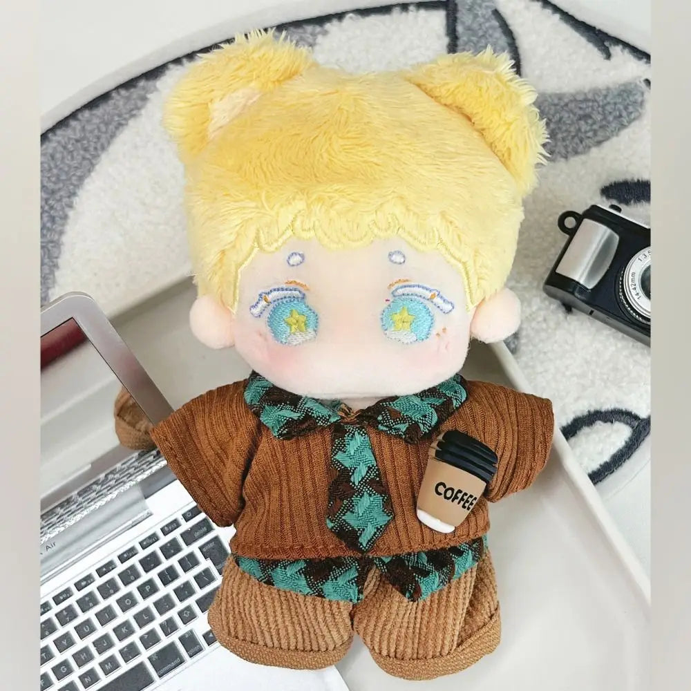 10cm Doll Clothes Blue Brown Changing Dress Game Doll Blouse Pants Suit Photo Prop Playing House Mini Shirt Necktie Pants Toy