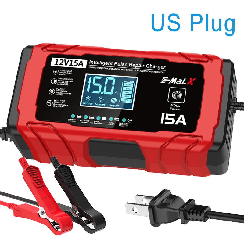 14.6V 15A Lifepo4 Battery Smart Pulse Repair Charger 12V 15A 24V 8A Electric Motorcycles Charger For Lead Acid AGM GEL Battery