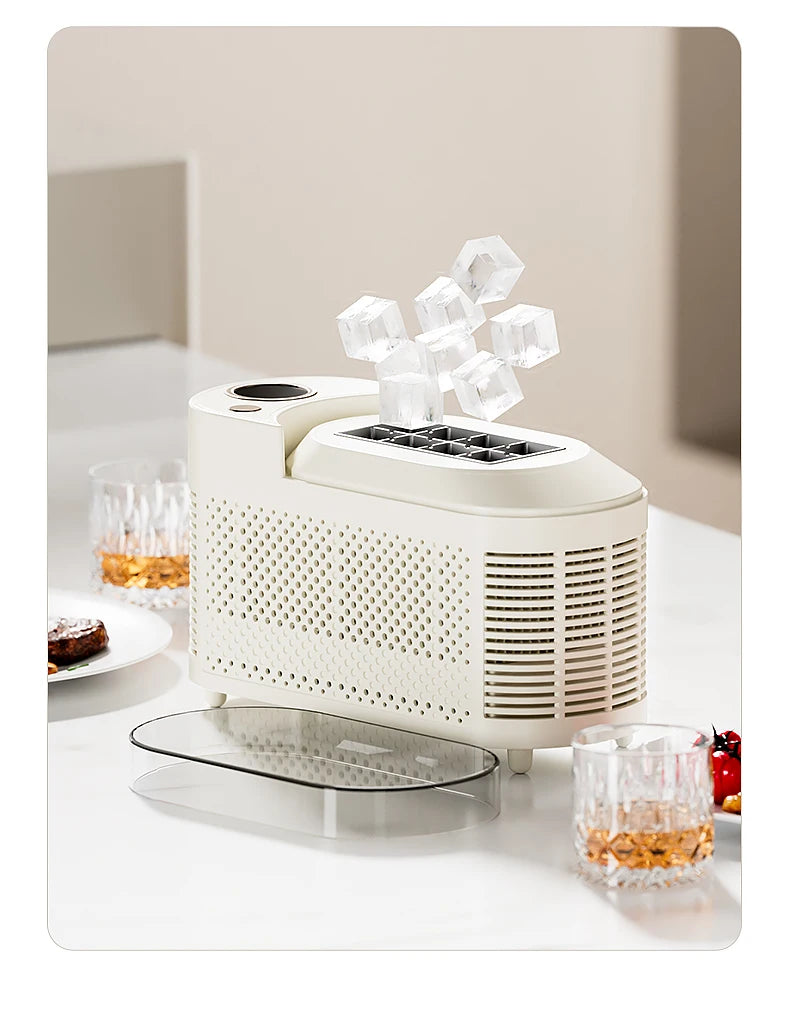 Electric Small Ice Maker Home Dormitory Office Camping Ice Automatic Ice Making Box Ice Machine Home Car Dual Use 12/110/220V