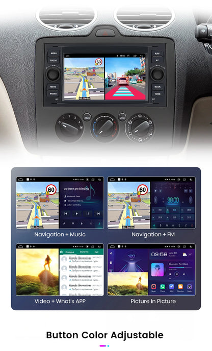 Junsun CarPlay Android Auto Radio for Ford Focus Mondeo Fiesta Transit Kuga C-Max S-Max Galaxy GPS Car Multimedia 2din autoradio
