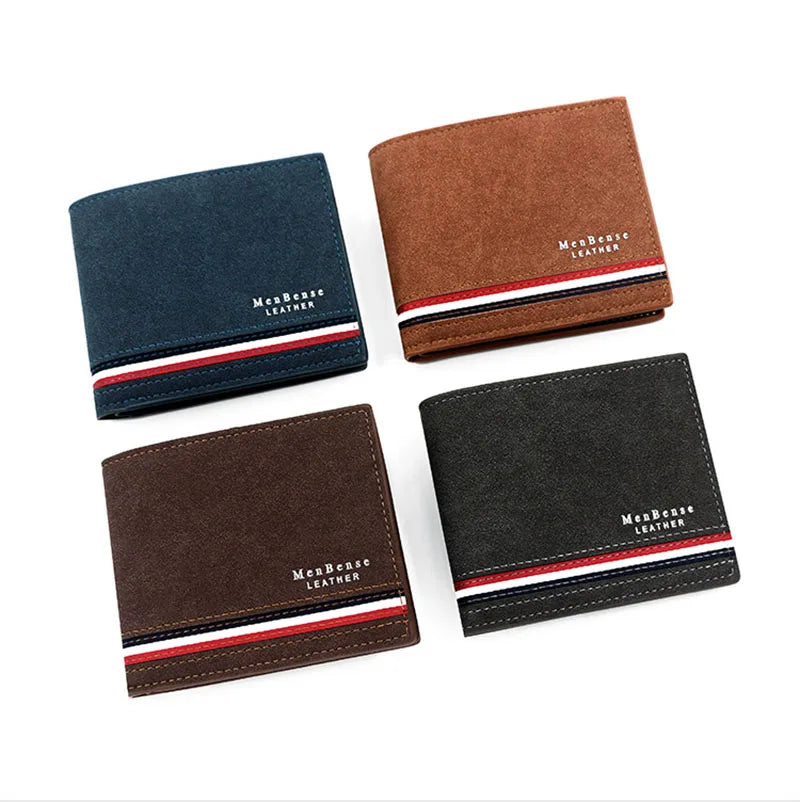 Short Men Wallets Zipper Coin Pocket Slim Card Holders Luxury Male Purses High Quality PU Leather Men's Wallet Money Clips