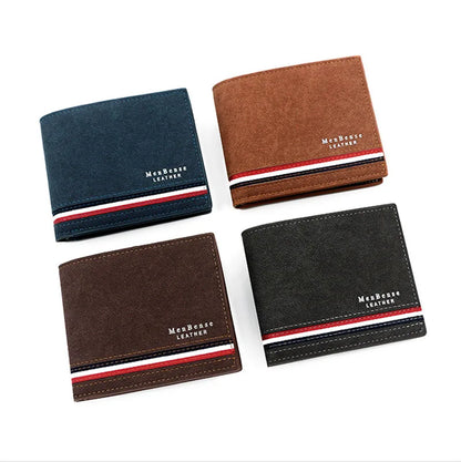 Short Men Wallets Zipper Coin Pocket Slim Card Holders Luxury Male Purses High Quality PU Leather Men's Wallet Money Clips
