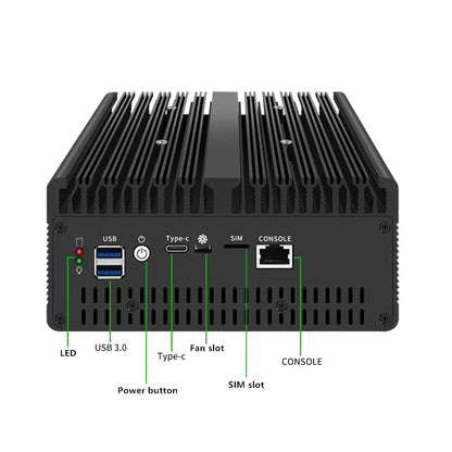 Fanless Mini PC 4*/2*10G SFP+ Intel i7 13620H 8505 Firewall 4xi226-V 2.5G 2*DDR5 NVMe Industrial Computer Server Proxmox