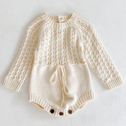 2025 Spring Baby Clothes Girls Romper Autumn Long Sleeve Baby Girl Knit Hollow Out Rompers Baby Jumpsuit Baby Clothes