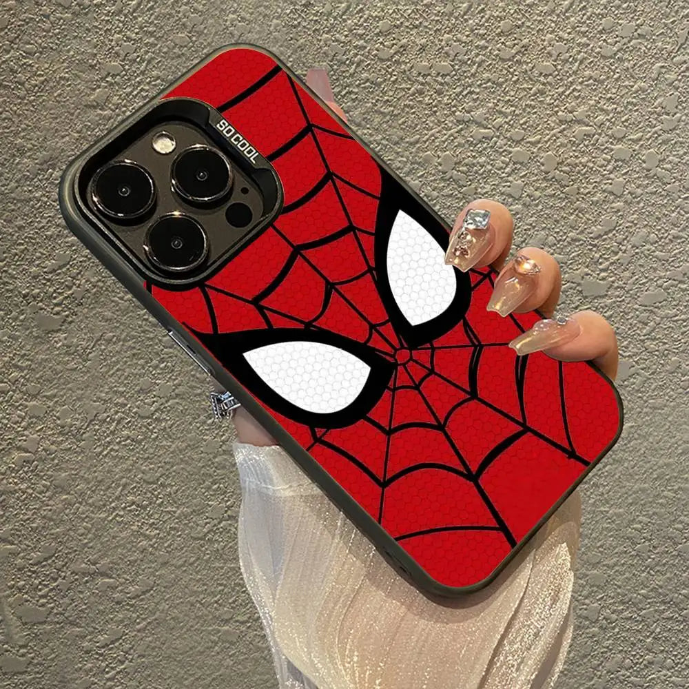 Cool S-Spider-Man Phone Case For IPhone 17 16 15 Pro Max Plus 14 13 12 11 Black White Shockproof Phone Cover