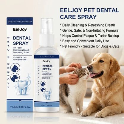 Pet Dental Care Spray Remoce Plaque & Tartar Buildup Reduce Odor Soothe Inflamed Sensitive Gums No Brushing Teeth Cleaning Spray