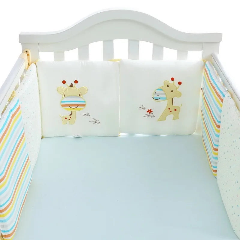 6Pcs/Set Baby Bed Protector Crib Bumper Pads Baby Bed Bumper Kids Safety Bed Around Cotton Blend Crib Anti-collision Anti-fall