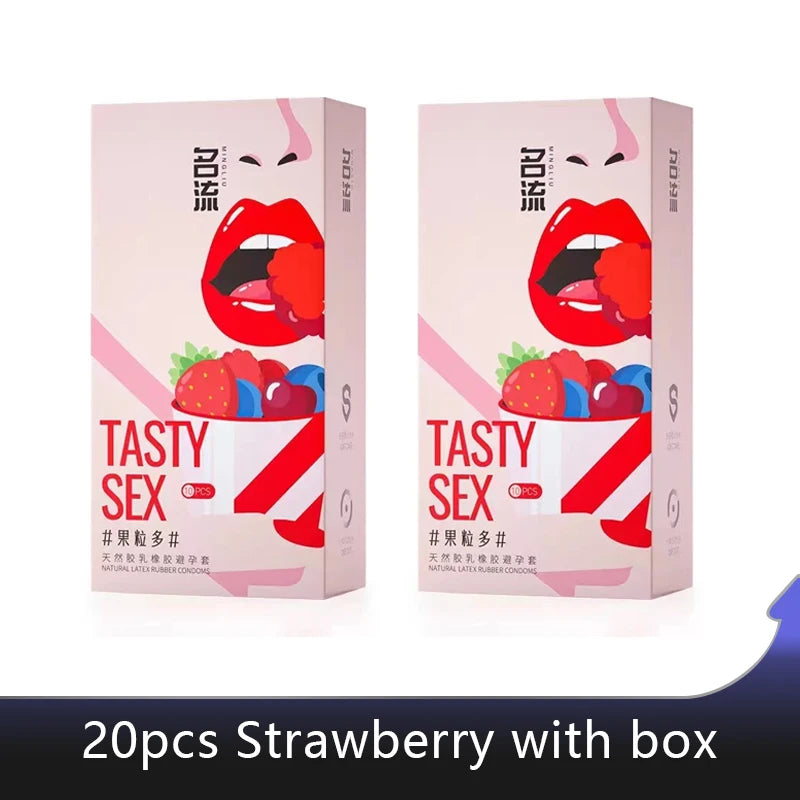 Let Her Like Blowjob Oral Sex Condoms For Men Sterile Oil Free Cherry Ultra Thin Condom Cock Penis Sleeve Sex Toys Adult Product