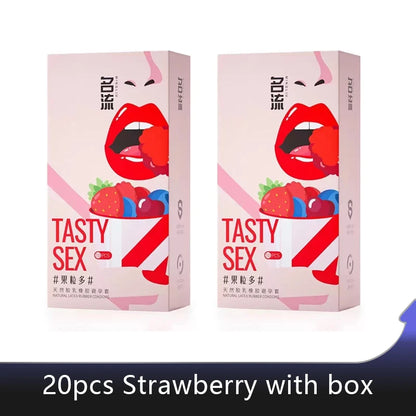 Let Her Like Blowjob Oral Sex Condoms For Men Sterile Oil Free Cherry Ultra Thin Condom Cock Penis Sleeve Sex Toys Adult Product