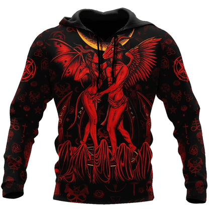 Dark  Red Skull Tattoo 3D All Over Printed Men's Hoodie & Sweatshirt Spring and  Autumn Unisex  Hoodies Casual Sportswear