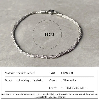 SUNIBI Classic Snake Chain Bracelets for Women Trend  Fashion Stainless Steel Cuban Chain Bracelet Trendy Woman Gifts Jewelry
