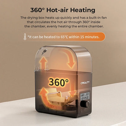Creality Filament Dryer Box 2.0 360° Hot-air Heating 1.75mm / 2.85mm Filaments Support 24 Hours Timer Real-time Humidity