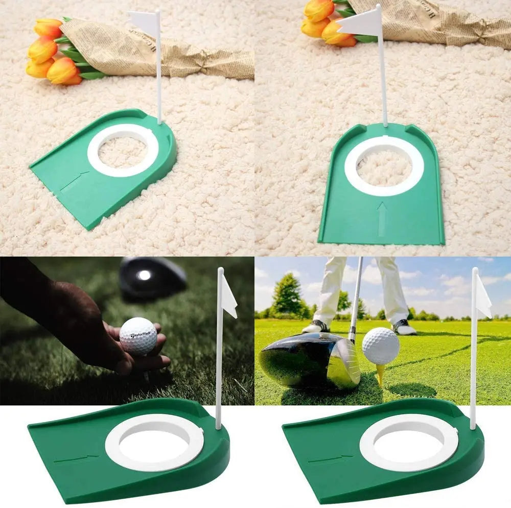 Indoor Golf Putting Trainer With Hole Flag Putter Green Practice Aid Home Yard Outdoor Training Aid Adjustable Hole