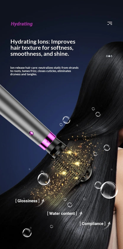 HOMEFISH 5-in-1 Electric Hair Dryer with Automatic Straight & Curling Iron Hot Air Comb & Diffuser for Outdoor Use AC Motor