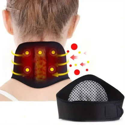 Self-heating neck brace equipped with magnetic neck massage function, providing relaxation without additional equipment