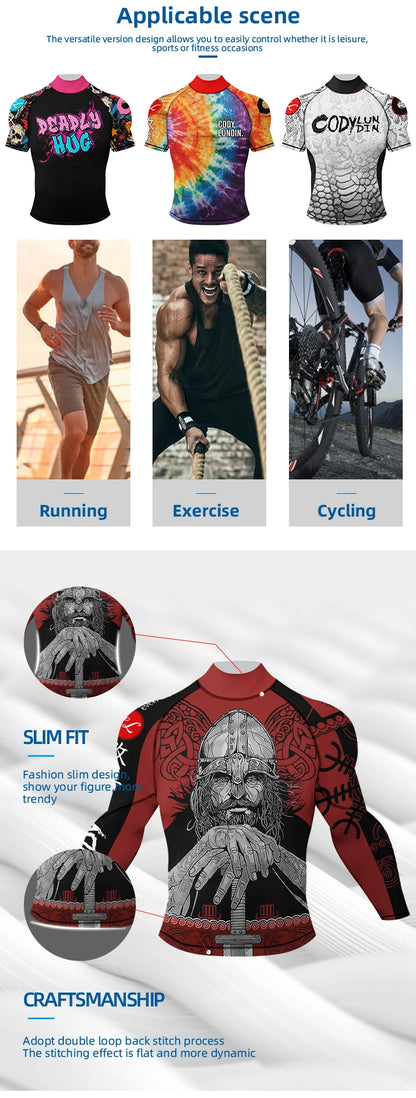 Cody Lundin New Designs Customized Short Sleeves Polyester Stretchy Rash Guards Shorts MMA BJJ Sets With Rubber Waistband