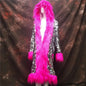 Patchwork Women Hooded Faux Fur Coat Fox Fur Long Sleeve Thick Warm Fur Outerwear Spliced Party Stage Loose Fit Sequined