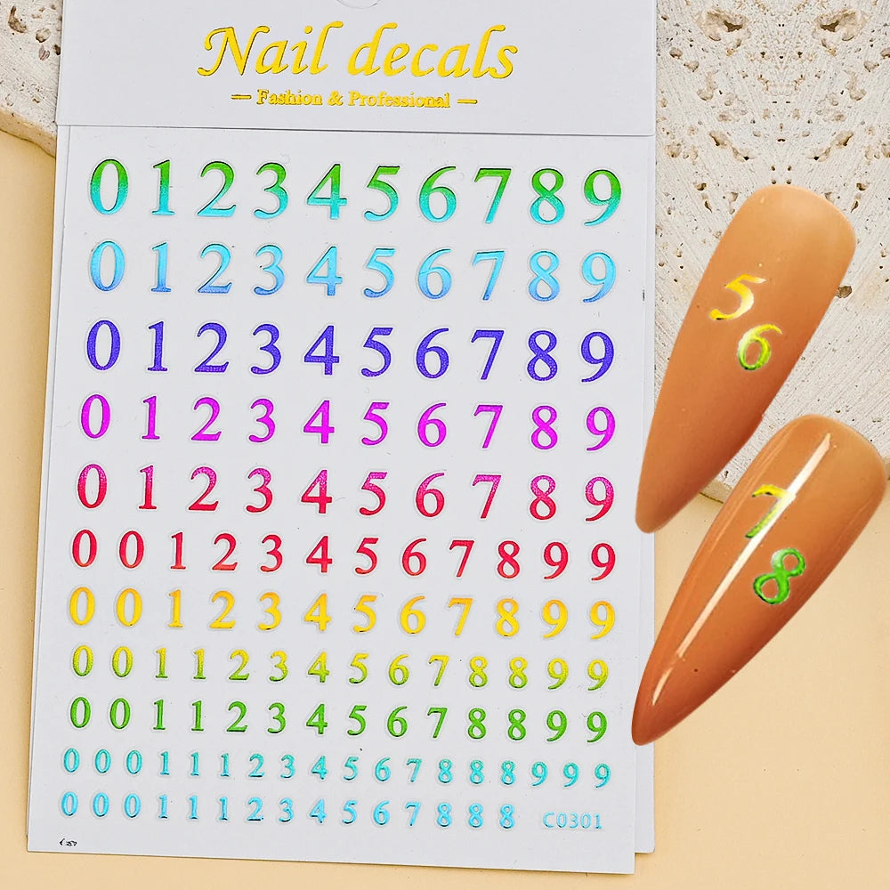3D Glittery Gothic Letter Design Nail Art Stickers Uppercase Alphabet Letters Artistic Designs DIY Nail Art Decals Decoration #1