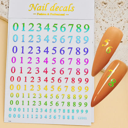 3D Glittery Gothic Letter Design Nail Art Stickers Uppercase Alphabet Letters Artistic Designs DIY Nail Art Decals Decoration #1