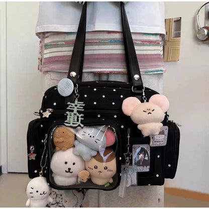 Japanese Itabag With Transparent Display Multi-pocket Shoulder Bag Fashion Tote Bag Jk Uniform Handbag Y2k Style Crossbody Bag
