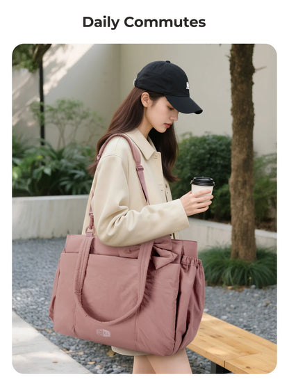 BAGSMART Large Capacity Tote Bag for Women Versatile Commuting Handbag Messenger Multiple Pockets Shoulder Sport Bag