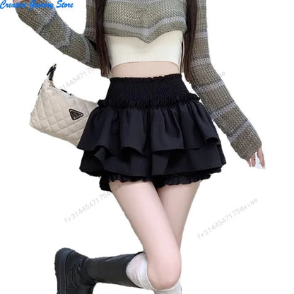 Women‘s High Waist Ballet Cake Skirt 2026 Spring Summer Slimming Short A Line Fluffy Mini Pants Style