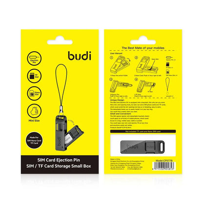 Multifunctionele kaartslot opslagdoos TF SIM-kaartejector opslagslot met Lanyard Anti-verloren SIM-kaartverwijderingsnaalden 1pc