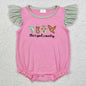 New Fashion Baby Infant Girls Rompers Bow Pink Flutter Sleeve Rompers Boutique Toddler Girls Bubble Rompers Onesie Wholesale Hot