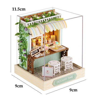 Mini Doll House DIY Small House 3D Puzzle Assembly Building Model Toys Home Bedroom Decoration With Furniture LED Lights Gifts