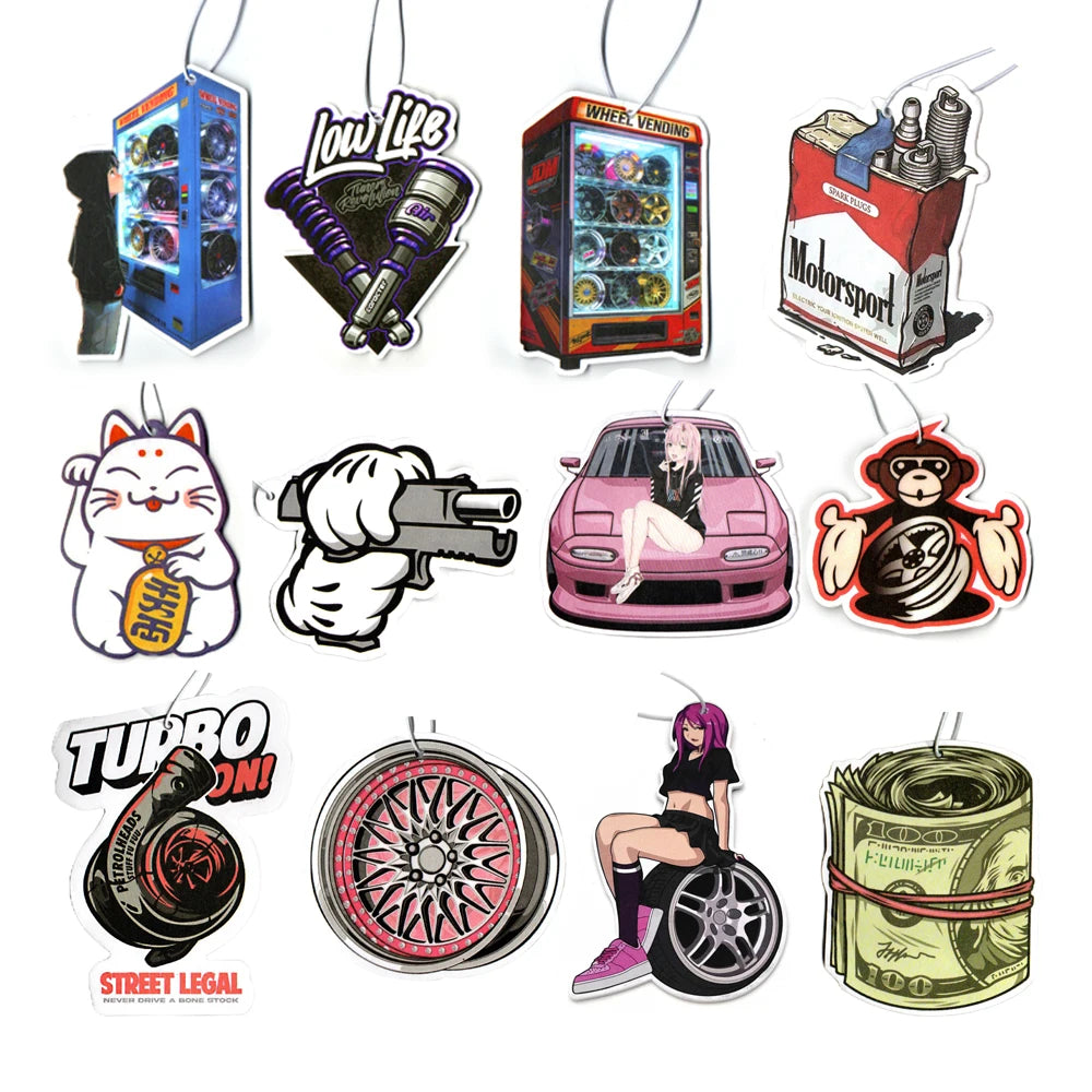 JDM Car Modification Culture Air Freshener Pendant Cool Girls Rear View Mirror Aromatherapy Pendant Car Decorations