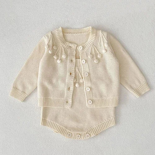 2025 New Autumn Toddler Baby Girl Clothes Set 0-3Yrs Infant Baby Girls Clothing Suit Long Sleeved Cardigan Sweater+PP Shorts
