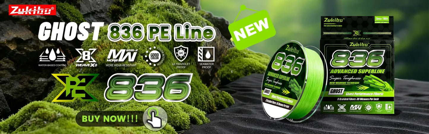 ZUKIBO Nanofil Crystal Unifilament Fishing Line Green Smooth Thin  Line Abrasion Resistant Zero Memory for Spinning Reels