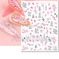 3d Nails Art Decals Spring Fruits Pink Full Tips Peony Magnolia Flowers Adhesive Sliders Stickers Decoration For Nails Manicure