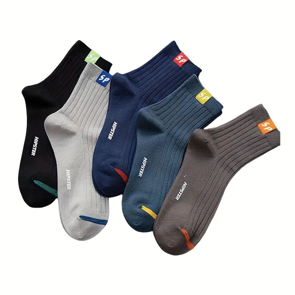 5/10/15/20 Pairs Men Socks Breathable Cotton Sports Stockings Comfortable Men Socks Sweat Absorption Business Socks Letter Print