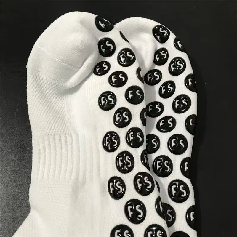 3/1Pair New Style FS Football Socks Round Silicone Suction Cup Grip Anti Slip Soccer Socks Sports Men Women Baseball Rugby Socks