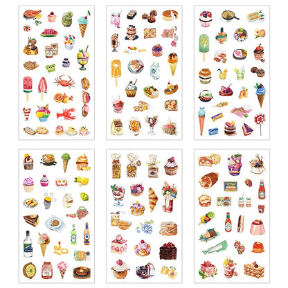 6pcs Leaf Flower Stickers Japanese Accessories for Kids Dessert Diary Decorating Pretty Stationery Feather Decoration Supplies