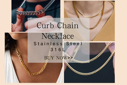 LUXUKISSKIDS Stainless Steel Couple Men/Woman Bracelets Fashion Curb Cuban Link Chains On Hand Rock Bracelet Wrist Jewelry Gifts