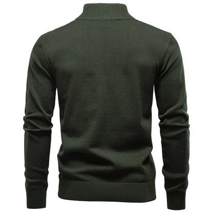 AIOPESON Men's Striped Sweater Solid Color Knit Pullover Warm Luxury Cotton Autumn Winter Casual Turtleneck Mens Sweaters