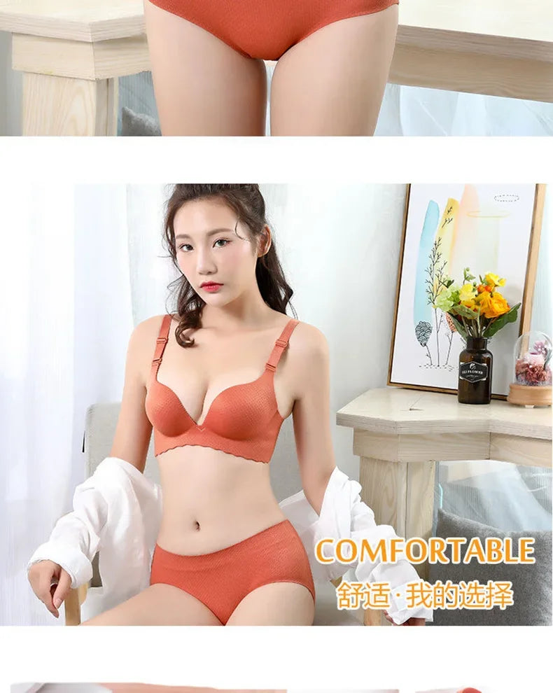 Extreme Push-Up Bra 8cm Thick Pads for Small Bust, Wireless Double Cup Lift, Soft Comfort Fabric, Adjustable Deep V Bras