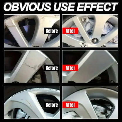 Car Wheel Rim Scratch Refurbishment Paste, Tire Rim Scratch Paint Repair Paste - Black And White Silver Aluminum Alloy Rim Profe