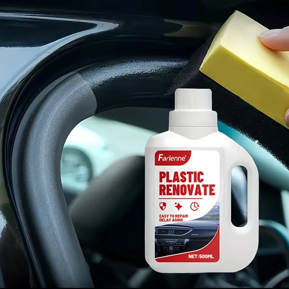 500ml Car Plastic Polishing Paste - Multi-Surface Polish for Leather, Plastic, Vinyl, Fabric - Fast-Drying, No Residue, for Car