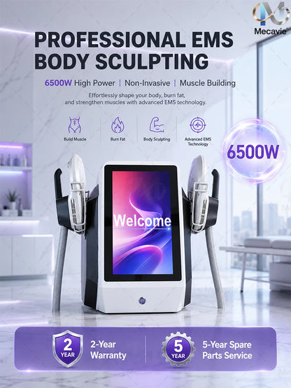 Non-invasive EMS Buttock Massage Professional 6500W 15TRF Body Shaping Machine Muscle Toning Fat Reduction Device Abdomen Thighs