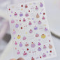 5D Starfish Fish Tail Small Fish Blue Bow Shell Silver Glitter Star Nail Art Stickers Ocean Fantasy Summer Nail Decals Manicure