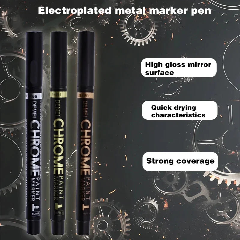 3 Pcs Mirror Marker Pen DIY Reflective Paint Pens Mirror Markers Chrome Gold SILVER Marker Signature Car Styling Art Craftwork