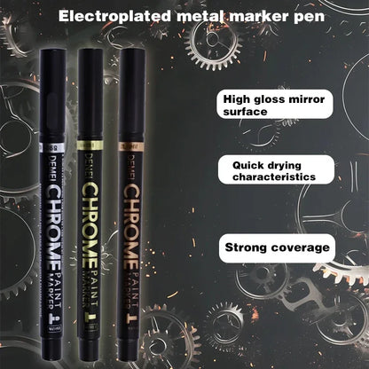 3 Pcs Mirror Marker Pen DIY Reflective Paint Pens Mirror Markers Chrome Gold SILVER Marker Signature Car Styling Art Craftwork